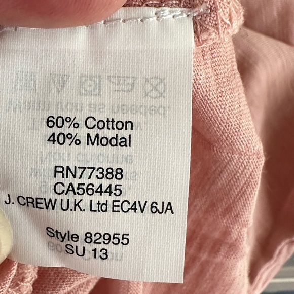 J. Crew NWOT Drapey Elbow Sleeve Tee DUSTY PINK Scoop Neck Top Shirt Medium - Picture 11 of 15